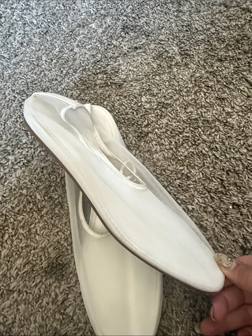 Women’s White Mesh Ballet Flat